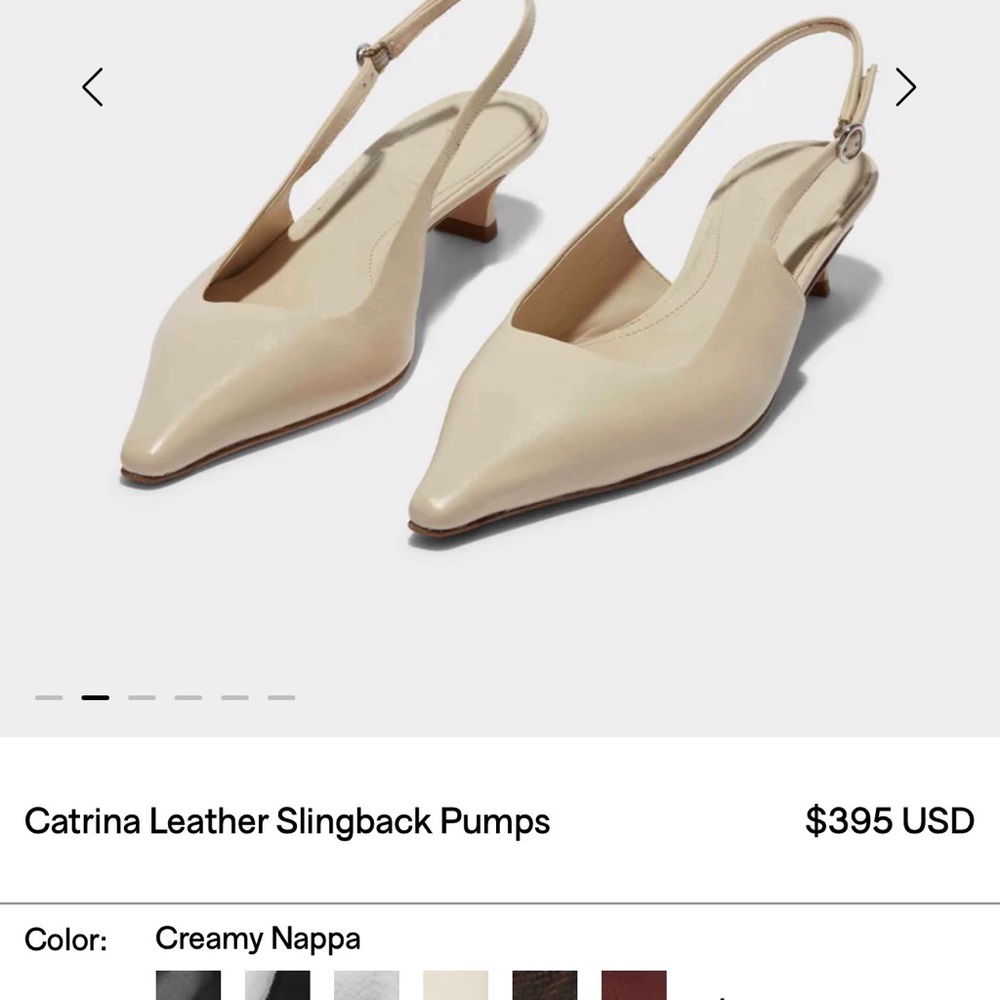 Aeyde Catrina Cream Slingback Kitten Heels